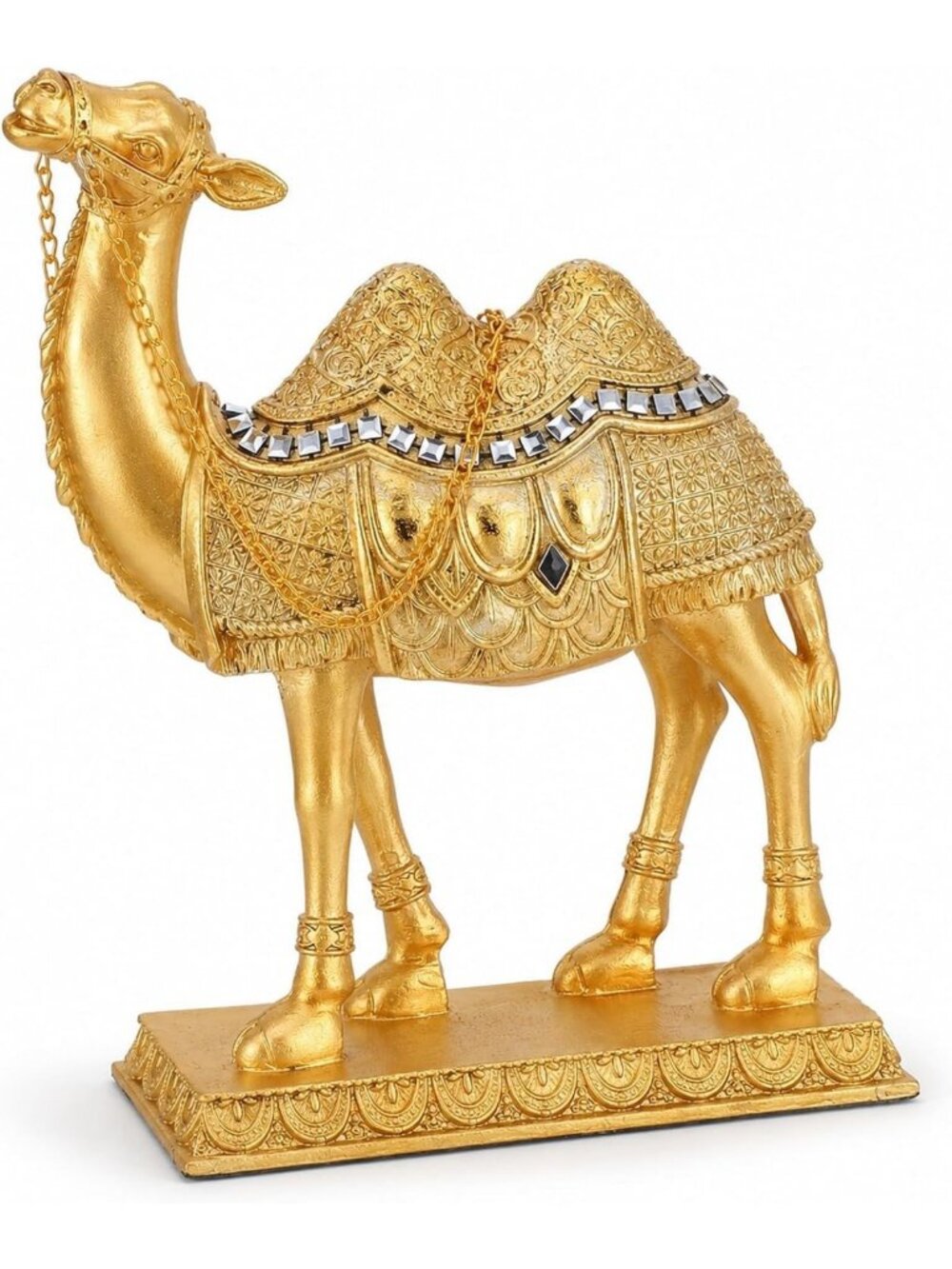 Elegant Gold Camel Statue - Middle Eastern Style Resin Decor for Home Shelf